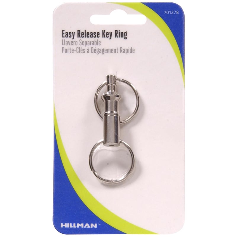 HILLMAN Metal Chrome Pull Apart Key Ring