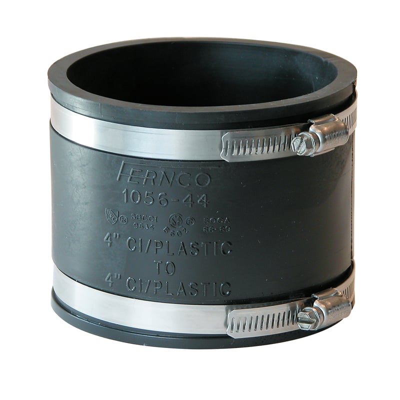 Fernco Schedule 40 4 in. Hub X 4 in. D Hub PVC Flexible Coupling 1 pk