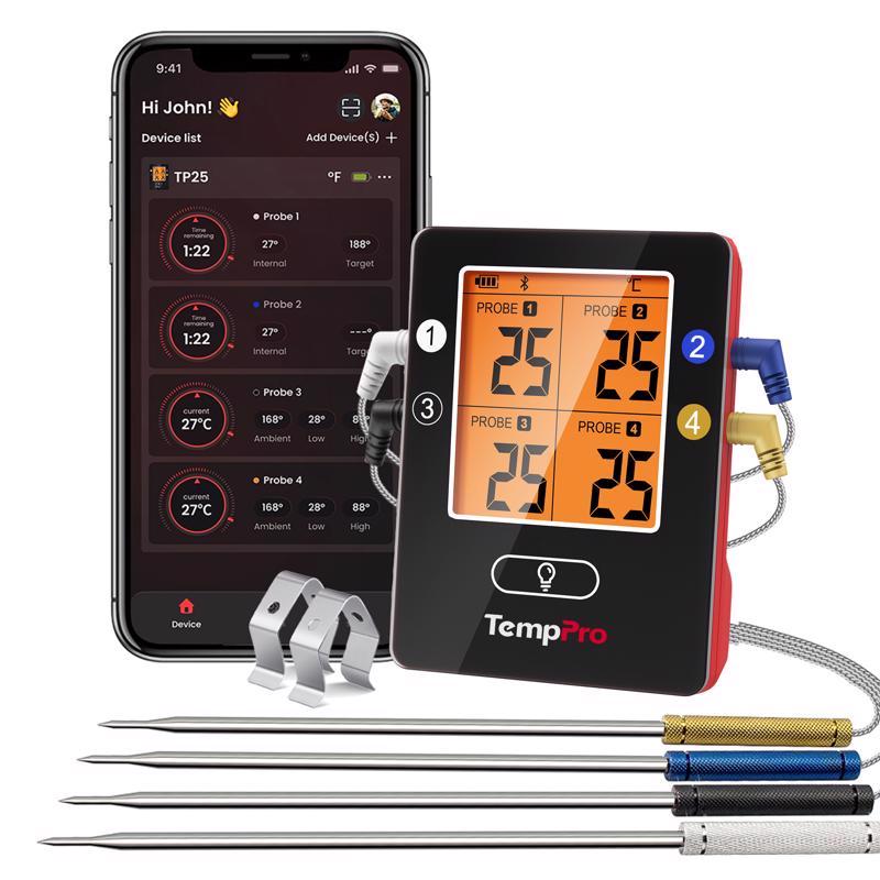 TempPro TP25W LCD Bluetooth Enabled Grill/Meat Thermometer