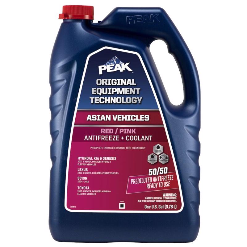 Peak Asian Red/Pink 50/50 Antifreeze/Coolant 1 gal