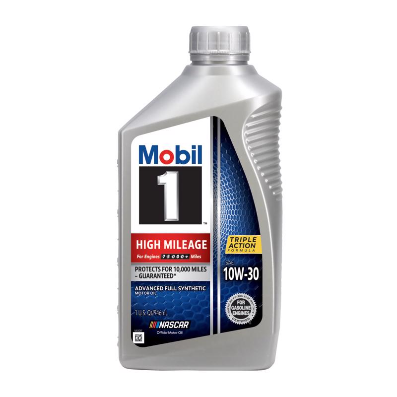 Mobil 1 10W-30 Gasoline High Mileage Motor Oil 1 qt