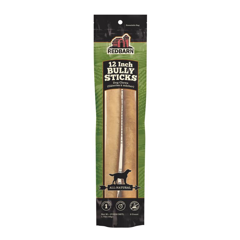 Redbarn Beef Grain Free Bully Stick For Dogs 12 in. 2 pk
