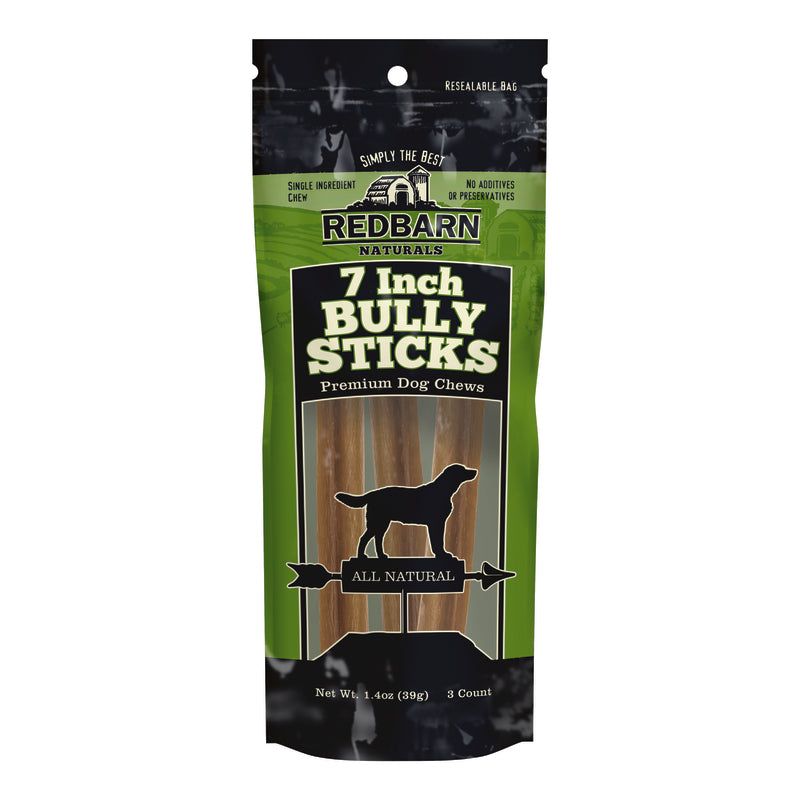 Redbarn Beef Grain Free Bully Stick For Dogs 7 in. 3 pk