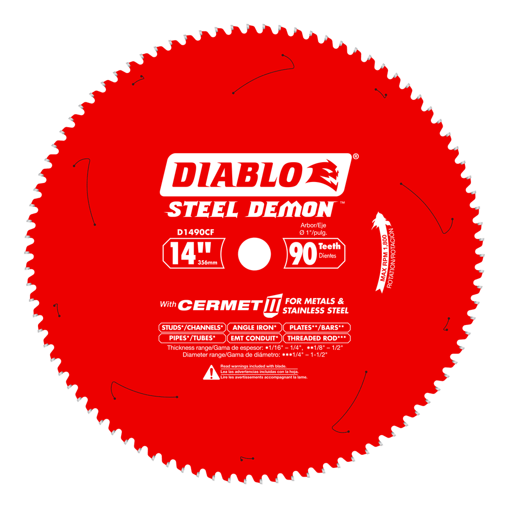 Diablo Steel Demon 14 in. D X 1 in. Cermet Cermet Metal Saw Blade 90 teeth 1 pk