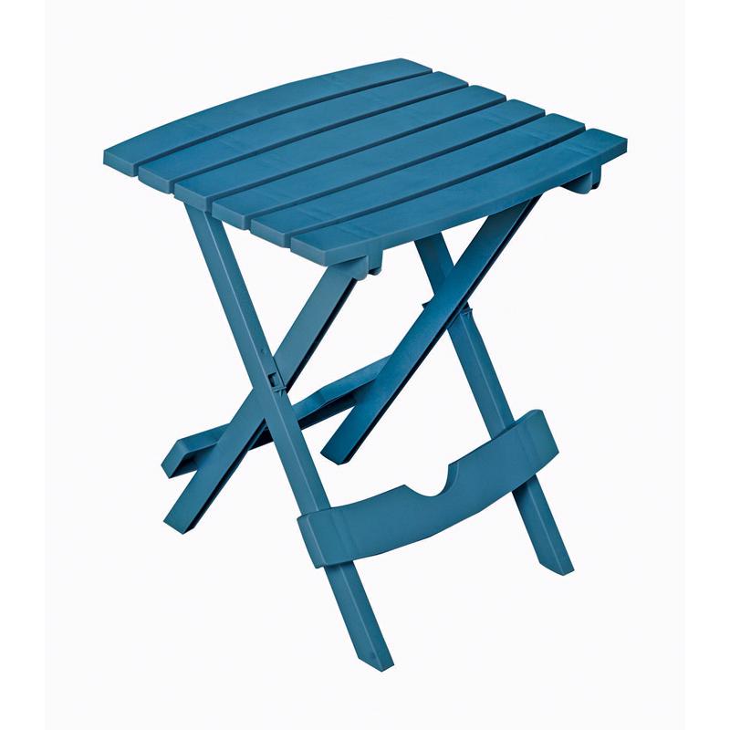 Adams Quik-Fold BlueStone Rectangular Polypropylene Folding Side Table