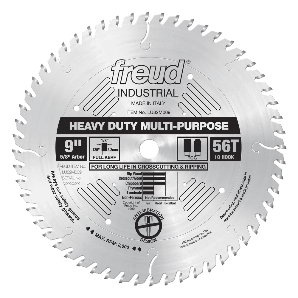 Freud 9 in. D X 5/8 in. HD Multi-Purpose TiCo Hi-Density Carbide Circular Saw Blade 56 teeth 1 pk