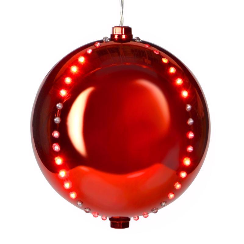 Celebrations Platinum LED Red Lighted Ornament 6 in. Hanging Decor