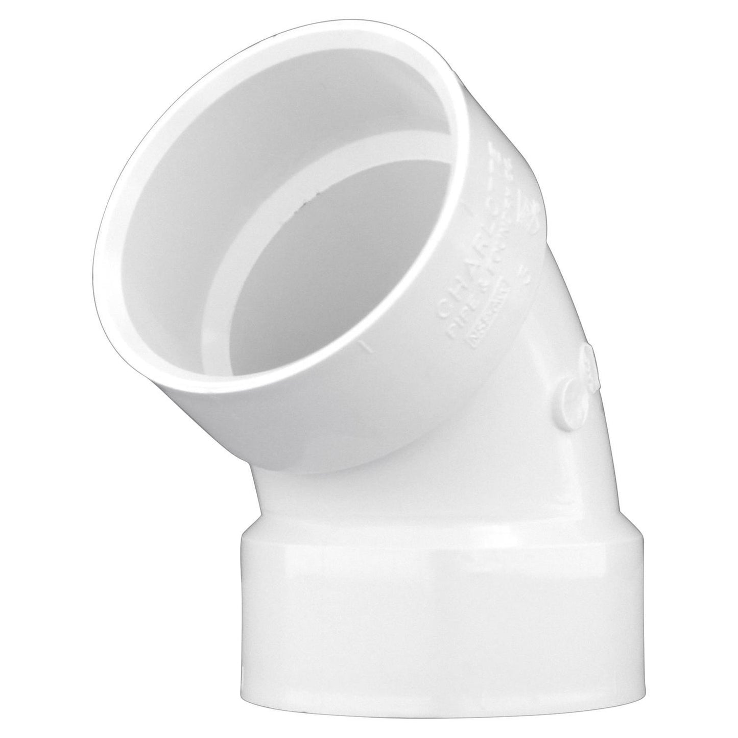 Charlotte Pipe Schedule 40 2 in. Hub X 2 in. D Hub PVC 45 Degree Elbow 1 pk