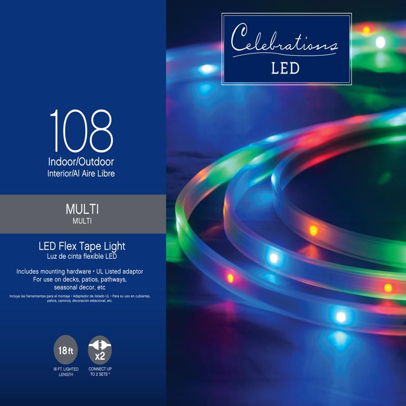 Celebrations LED Multicolored 108 ct Rope Tape Light 18 ft.