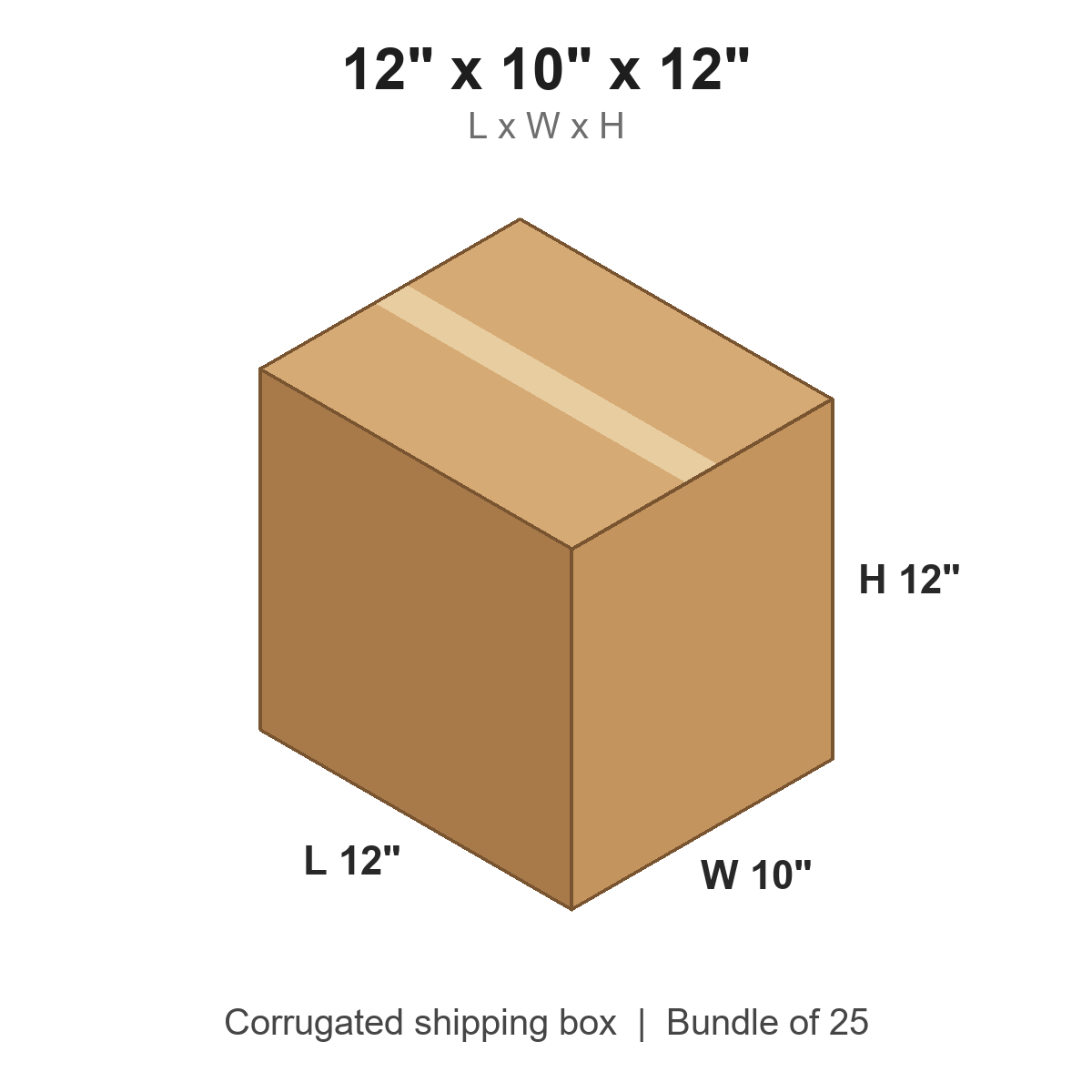 12 x 10 x 12 in corrugated shipping box