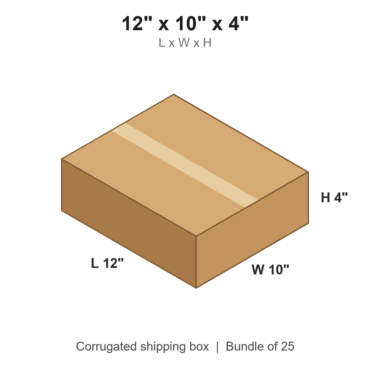 12 x 10 x 4 in corrugated shipping box