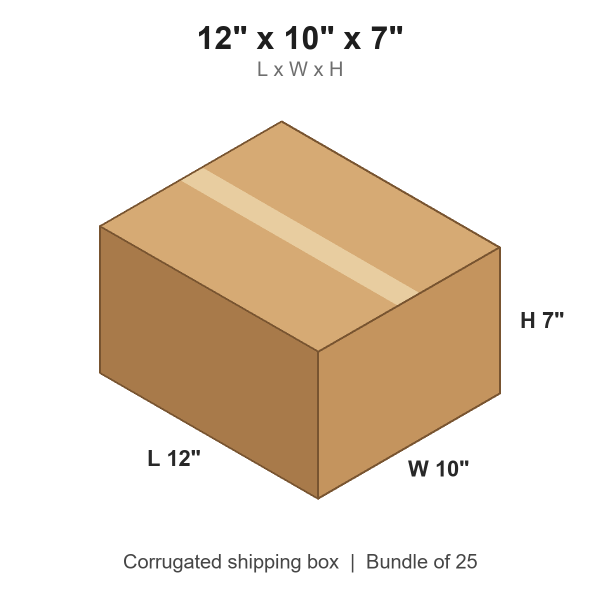 12 x 10 x 7 in corrugated shipping box