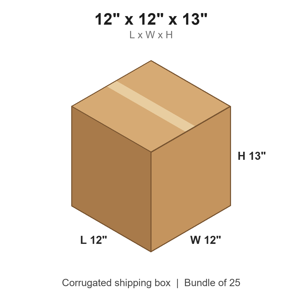 12 x 12 x 13 in corrugated shipping box