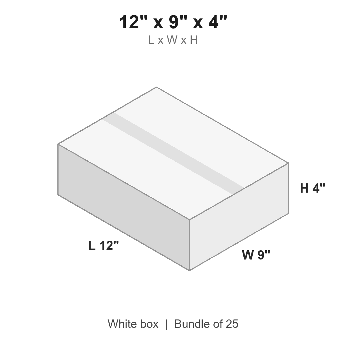 12x9x4 White Corrugated Boxes