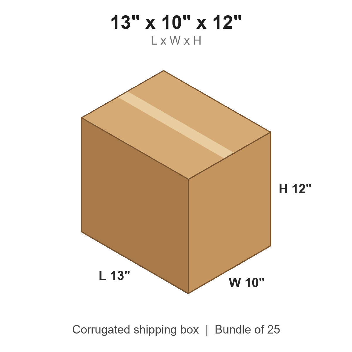 13 x 10 x 12 in corrugated shipping box