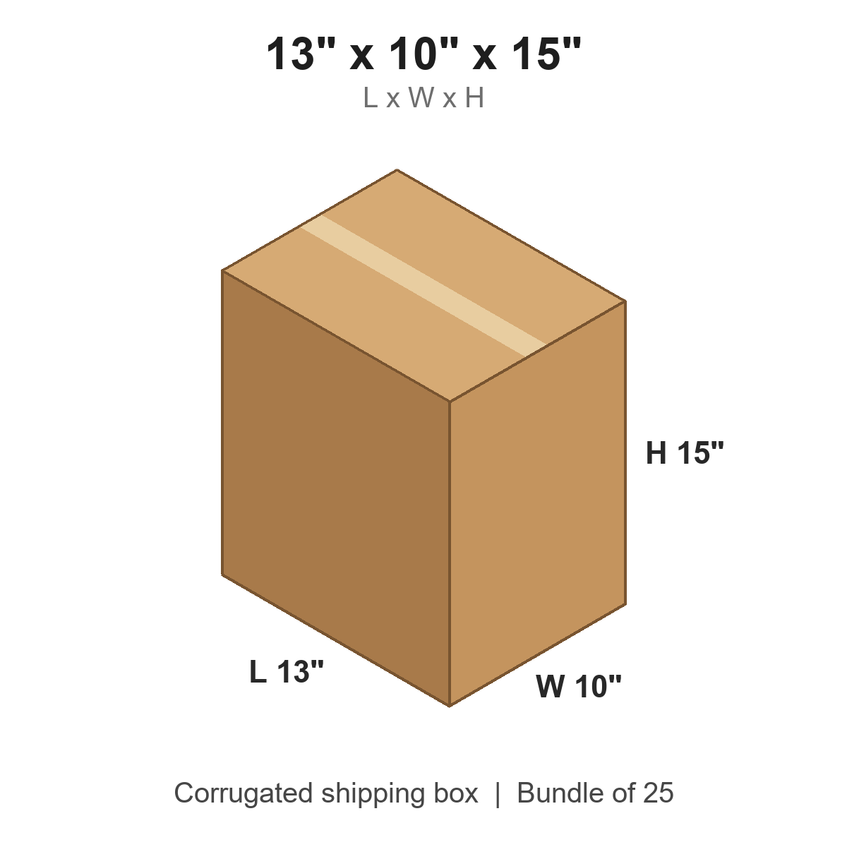 13 x 10 x 15 in corrugated shipping box