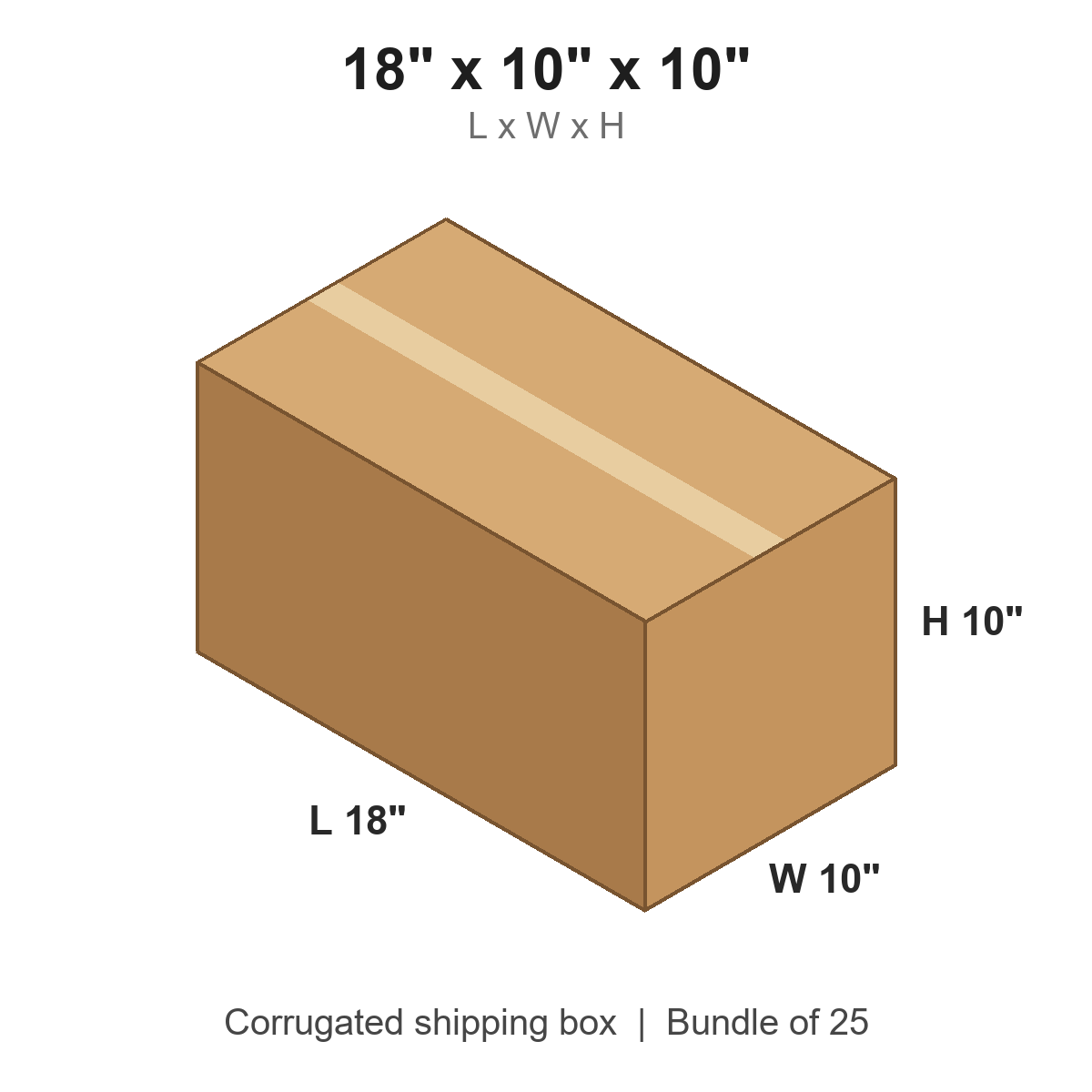 18 x 10 x 10 in corrugated shipping box