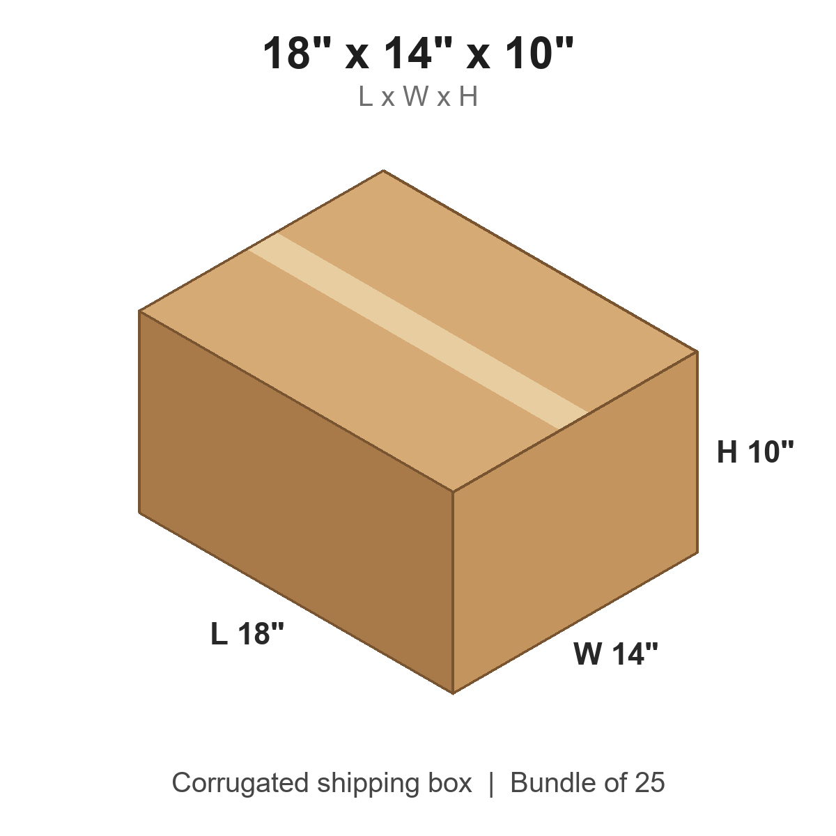 18 x 14 x 10 in corrugated shipping box