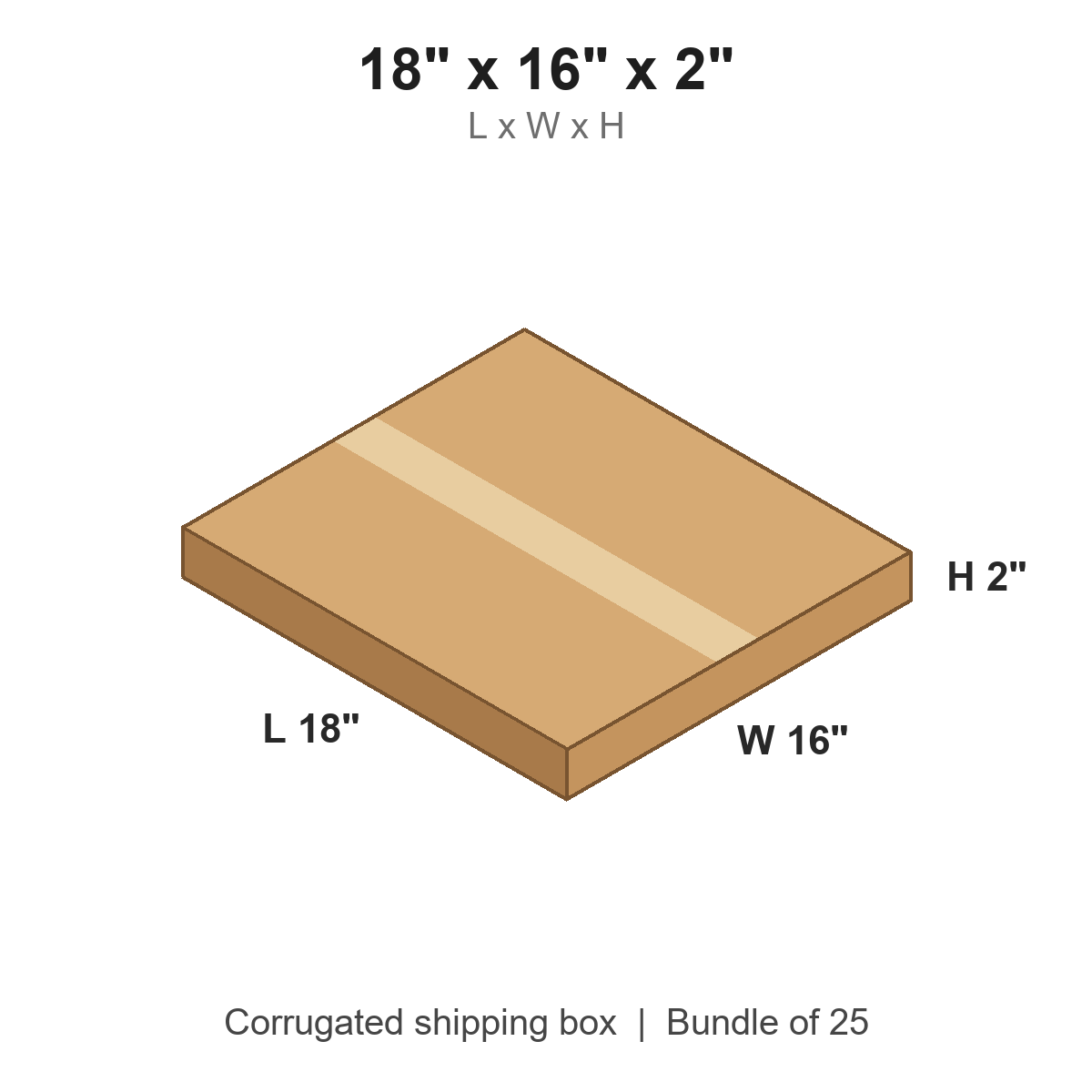 18 x 16 x 2 in corrugated shipping box