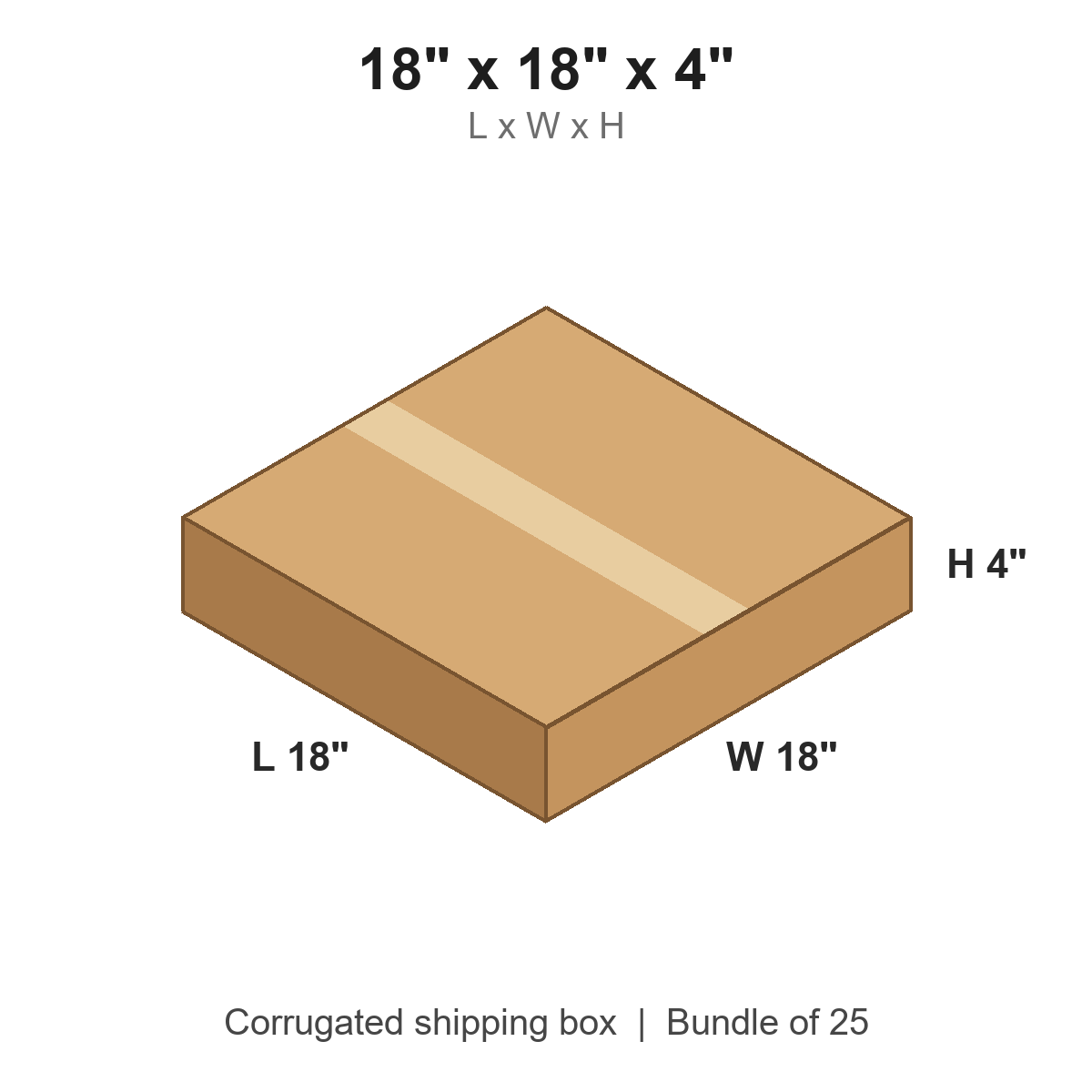 18 x 18 x 4 in corrugated shipping box
