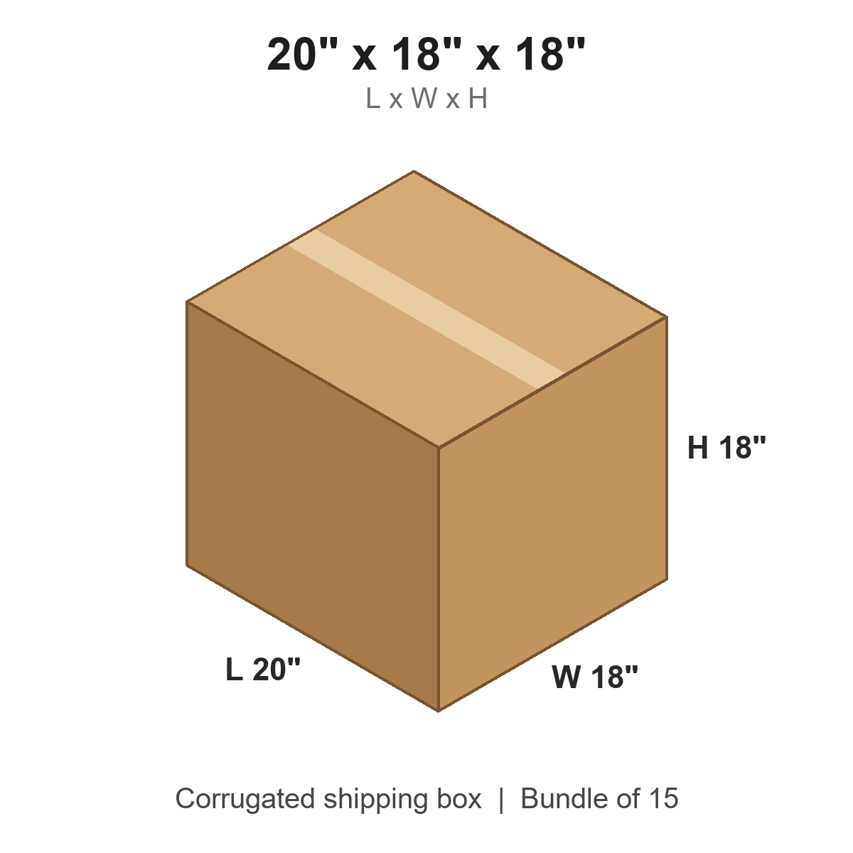 20 x 18 x 18 in corrugated shipping box
