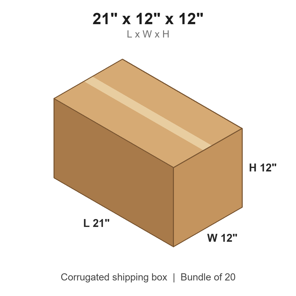 21 x 12 x 12 in corrugated shipping box