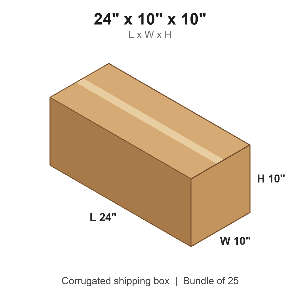 24 x 10 x 10 in corrugated shipping box