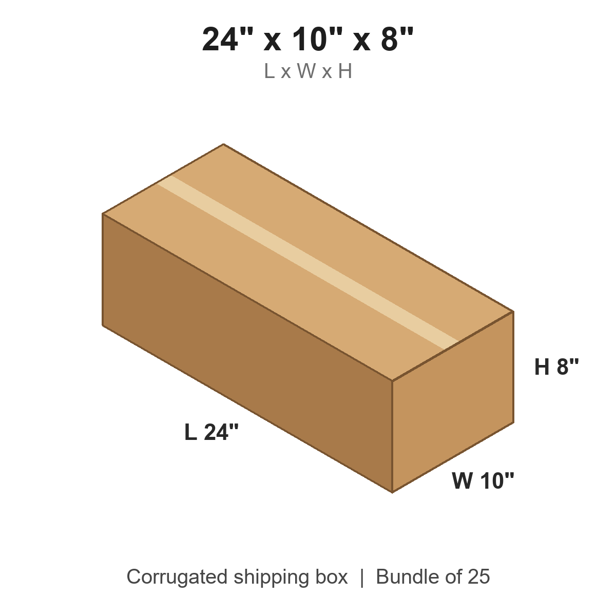 24 x 10 x 8 in corrugated shipping box