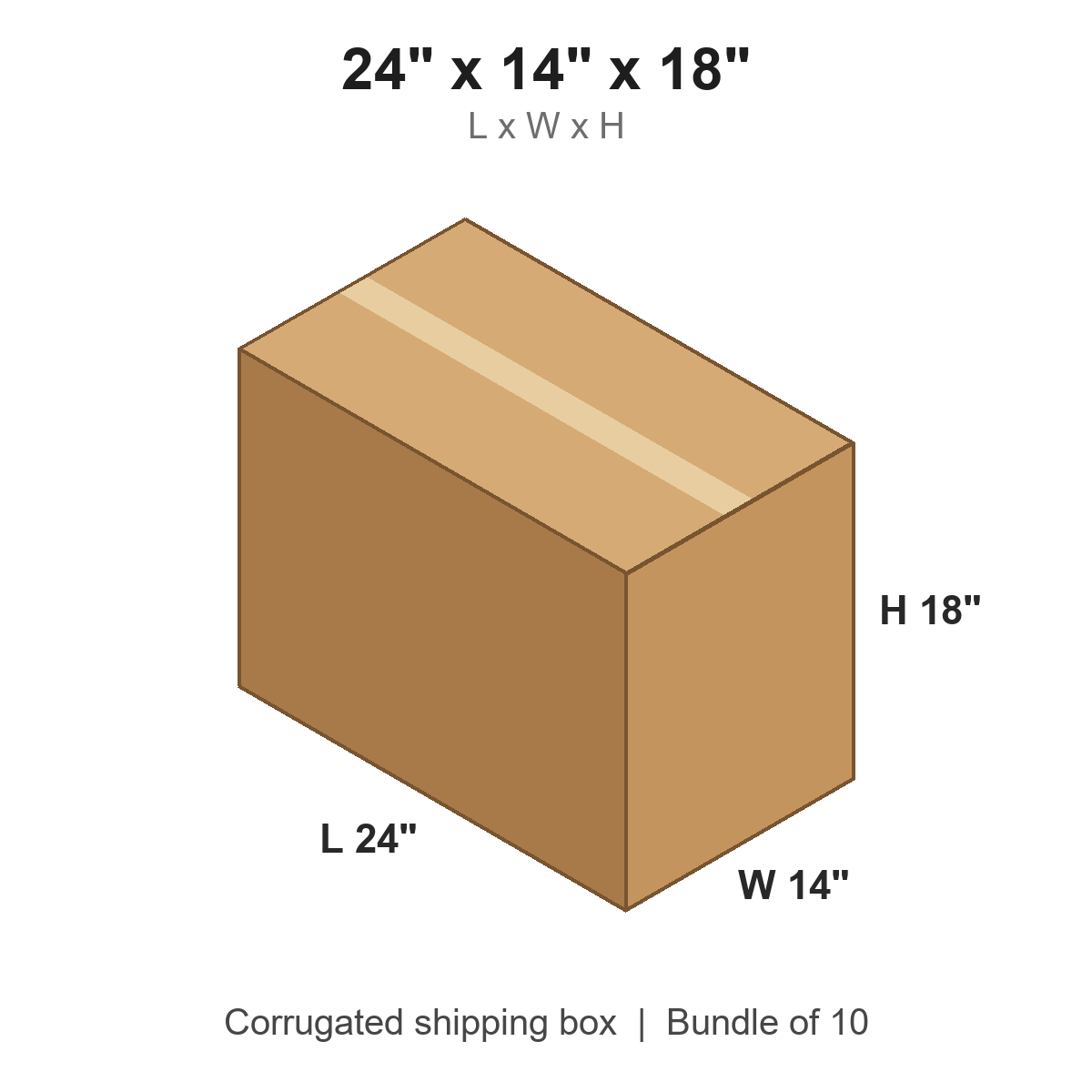 24 x 14 x 18 in corrugated shipping box