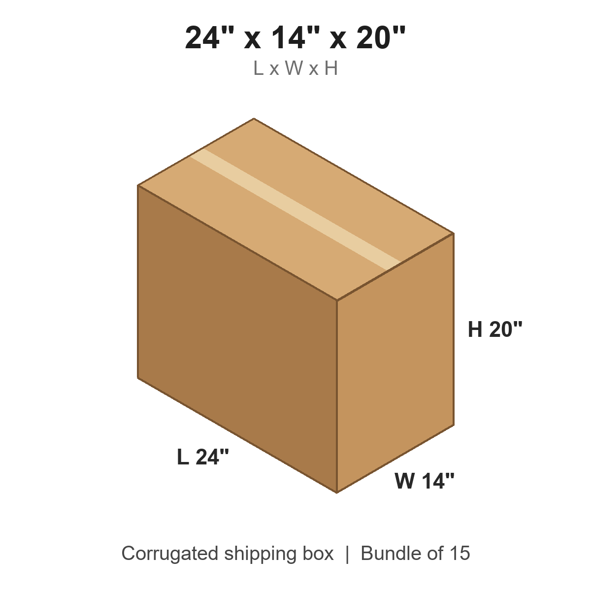 24 x 14 x 20 in corrugated shipping box