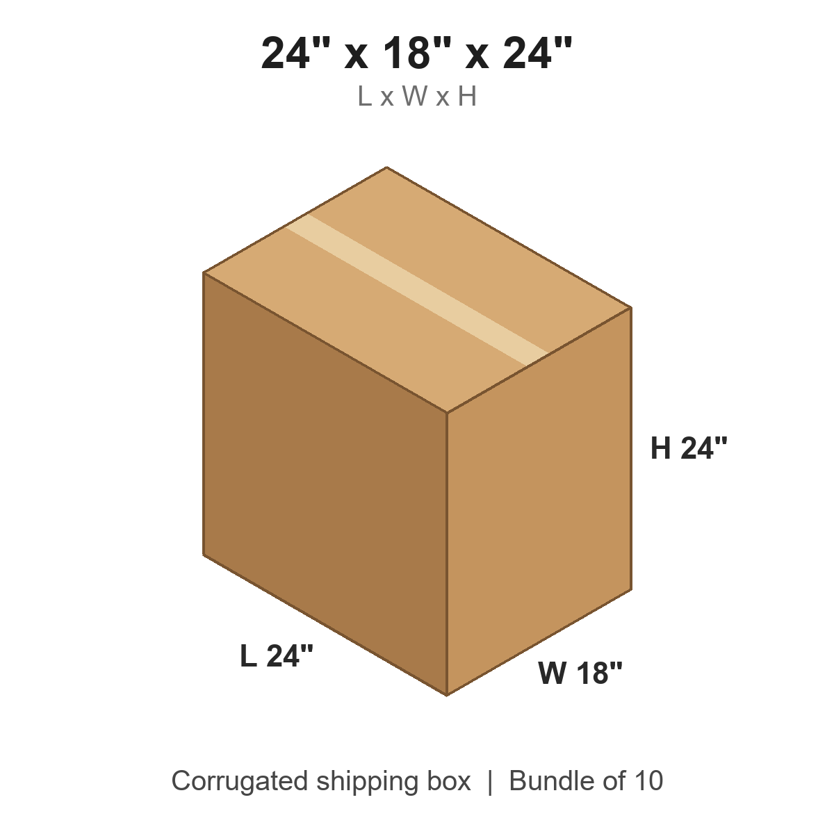 24 x 18 x 24 in corrugated shipping box