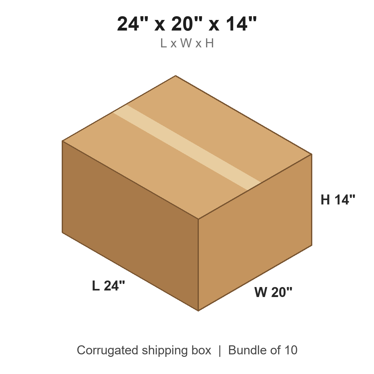 24 x 20 x 14 in corrugated shipping box