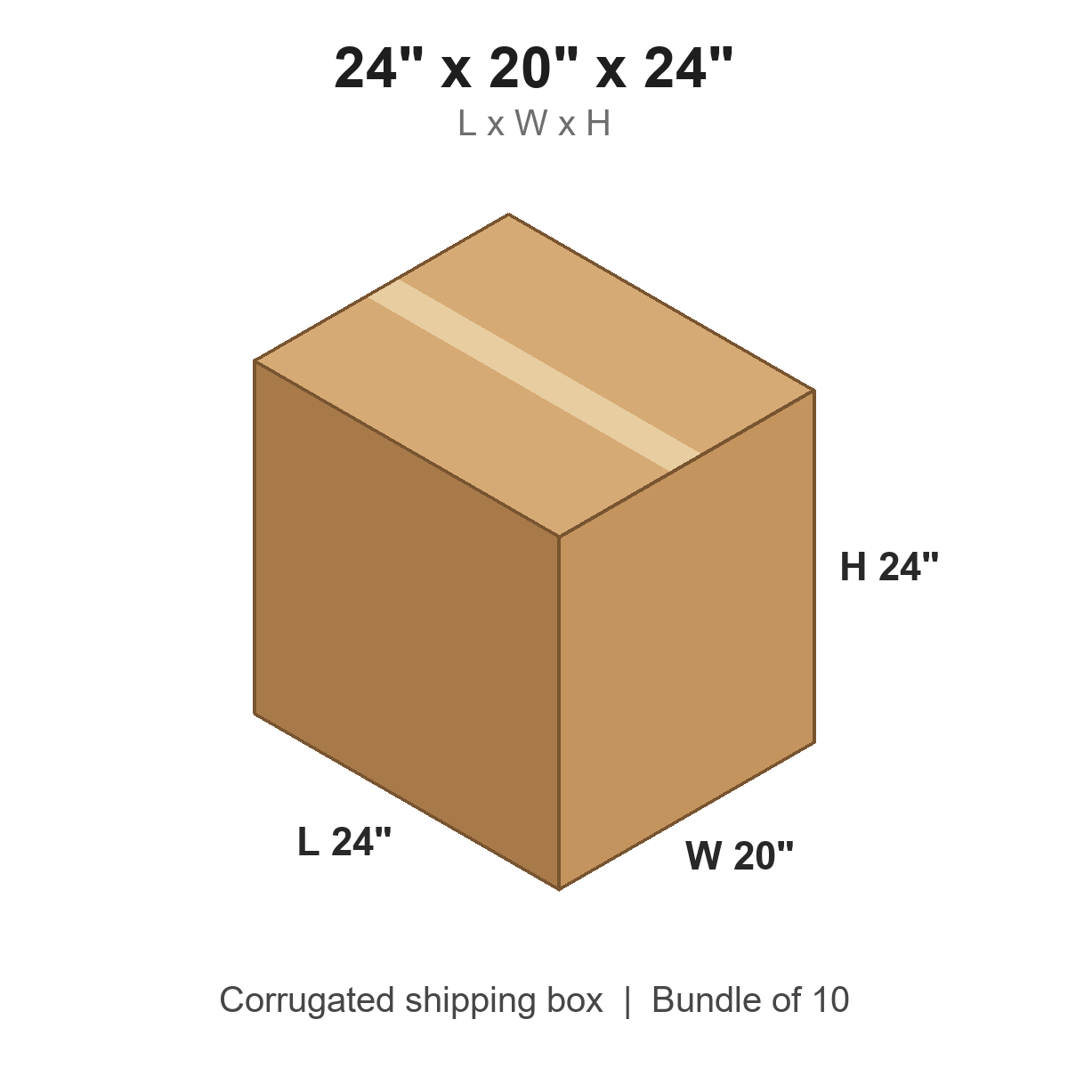 24 x 20 x 24 in corrugated shipping box