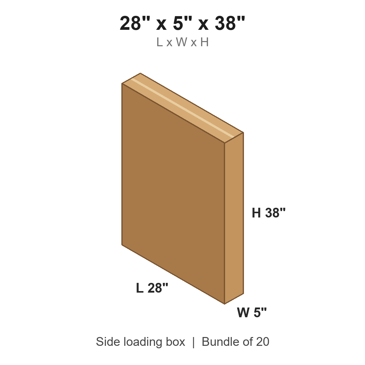 28x5x38 Side Loading Boxes