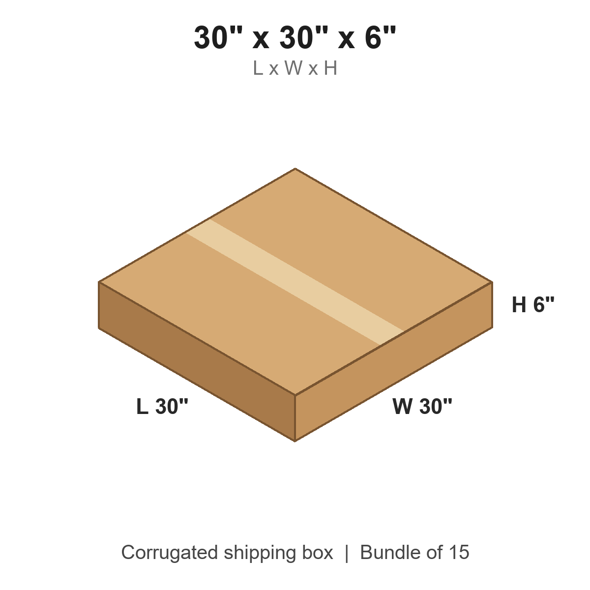 30 x 30 x 6 in corrugated shipping box