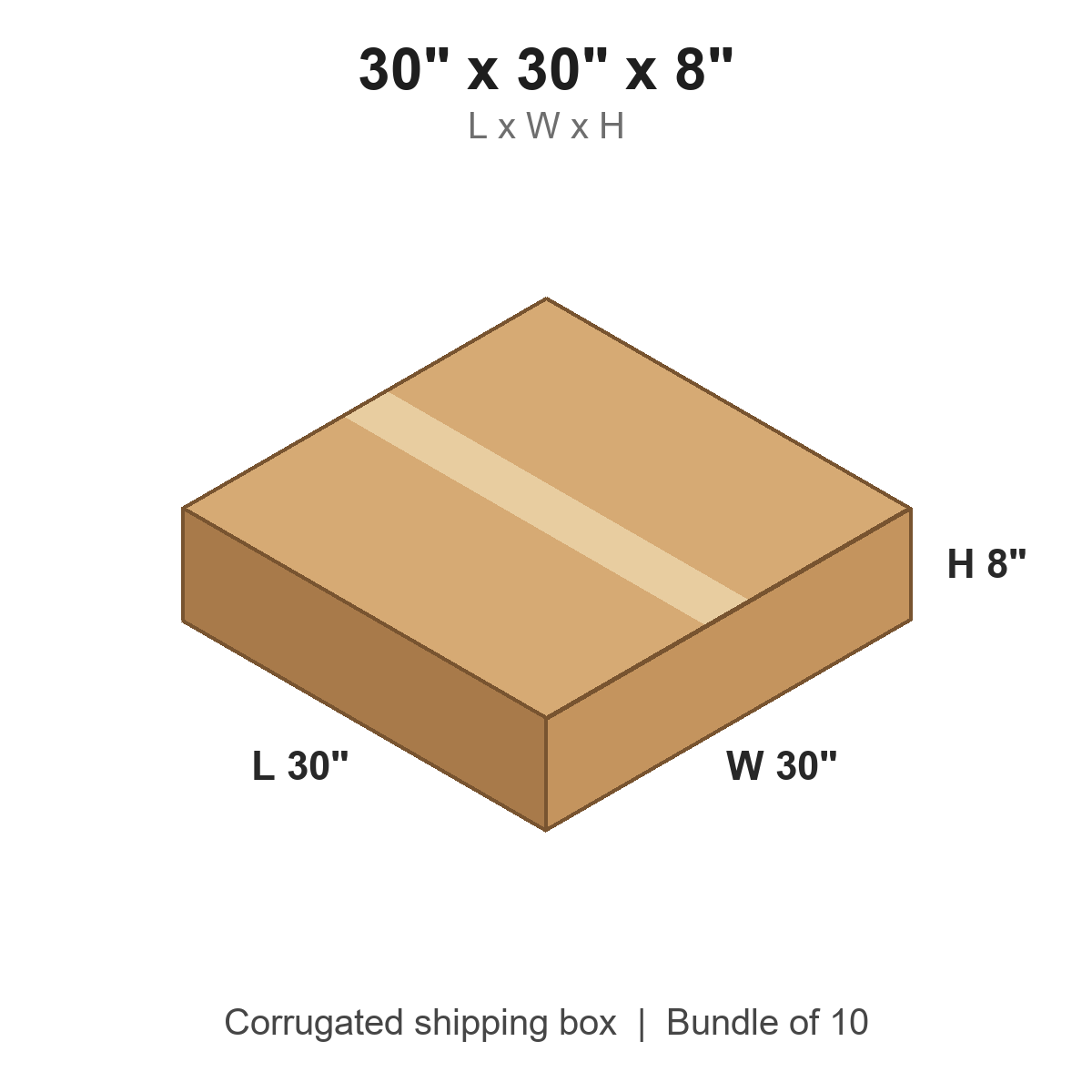30 x 30 x 8 in corrugated shipping box