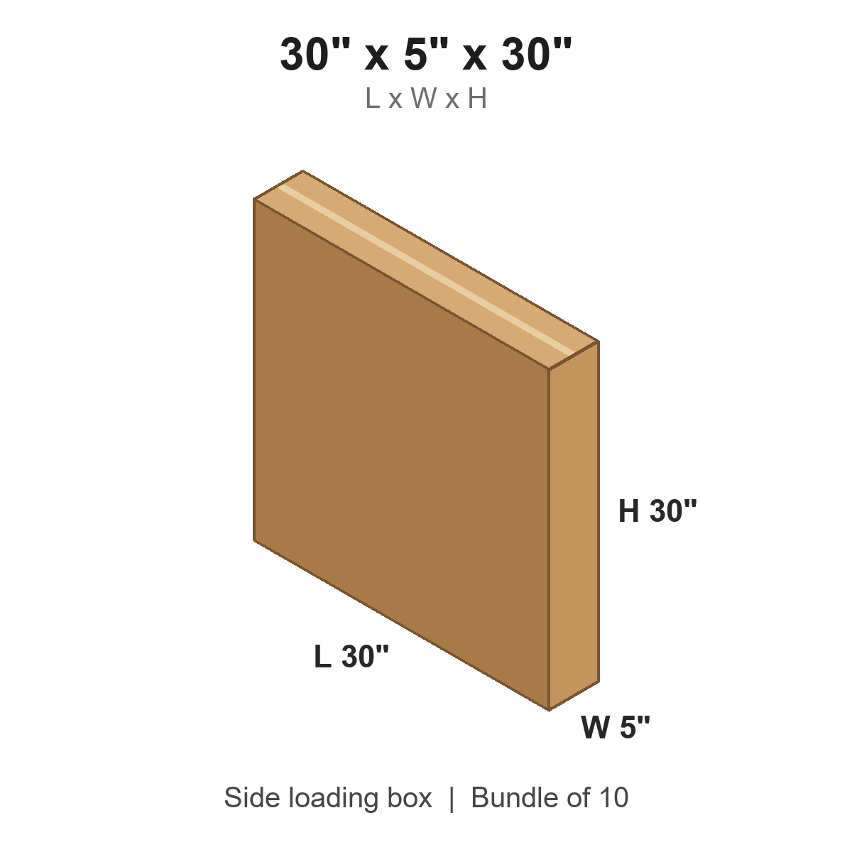 30x5x30 Side Loading Boxes