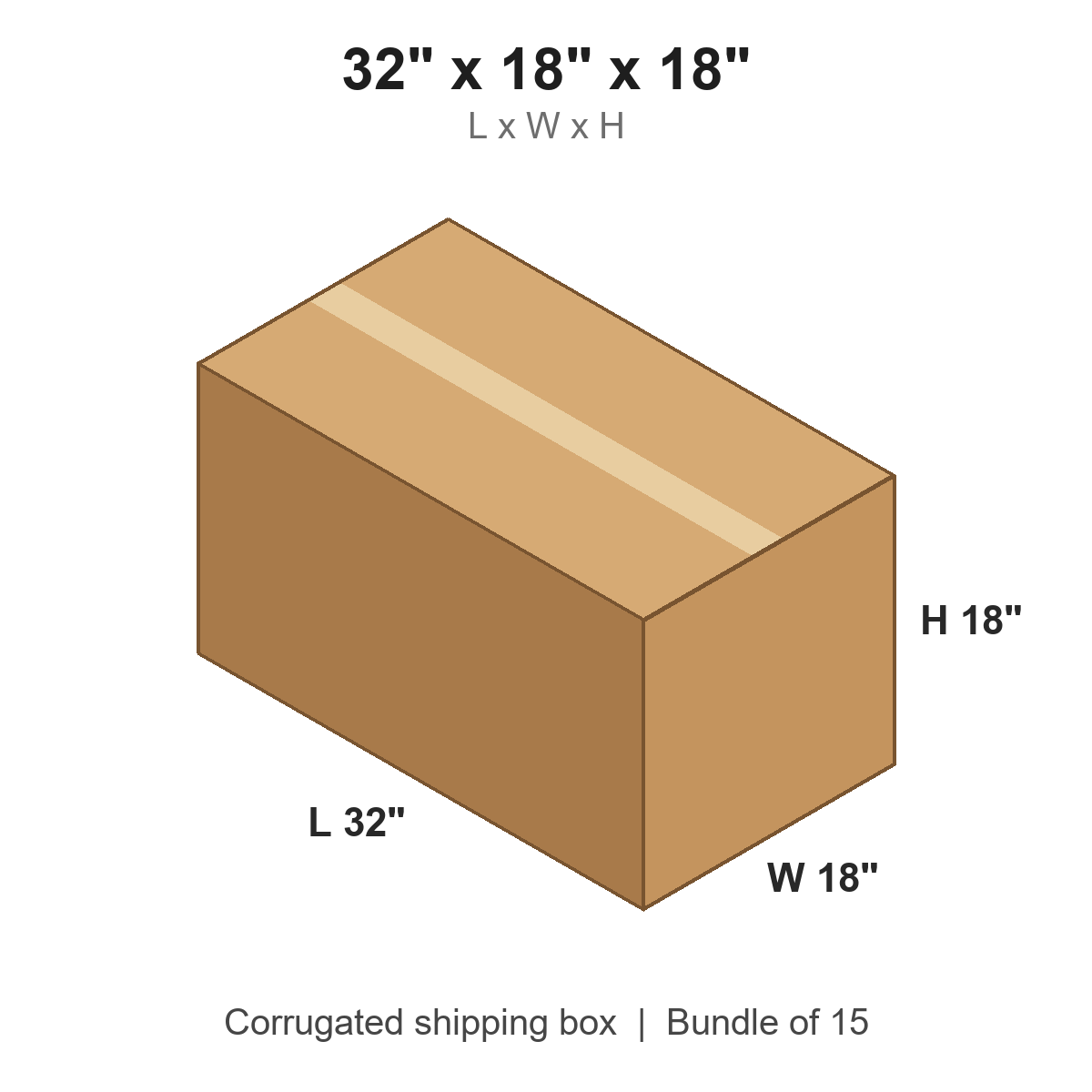 32 x 18 x 18 in corrugated shipping box