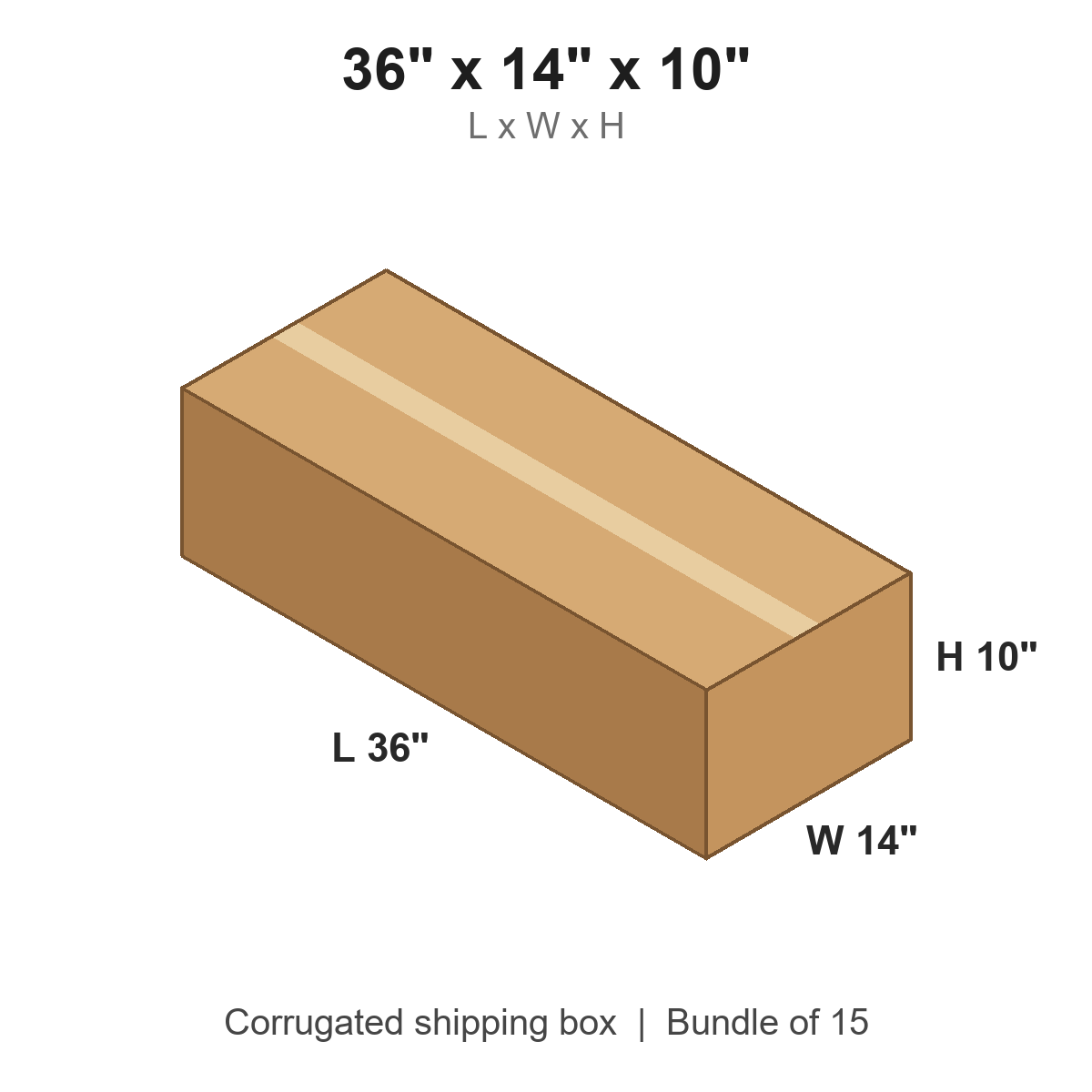 36 x 14 x 10 in corrugated shipping box