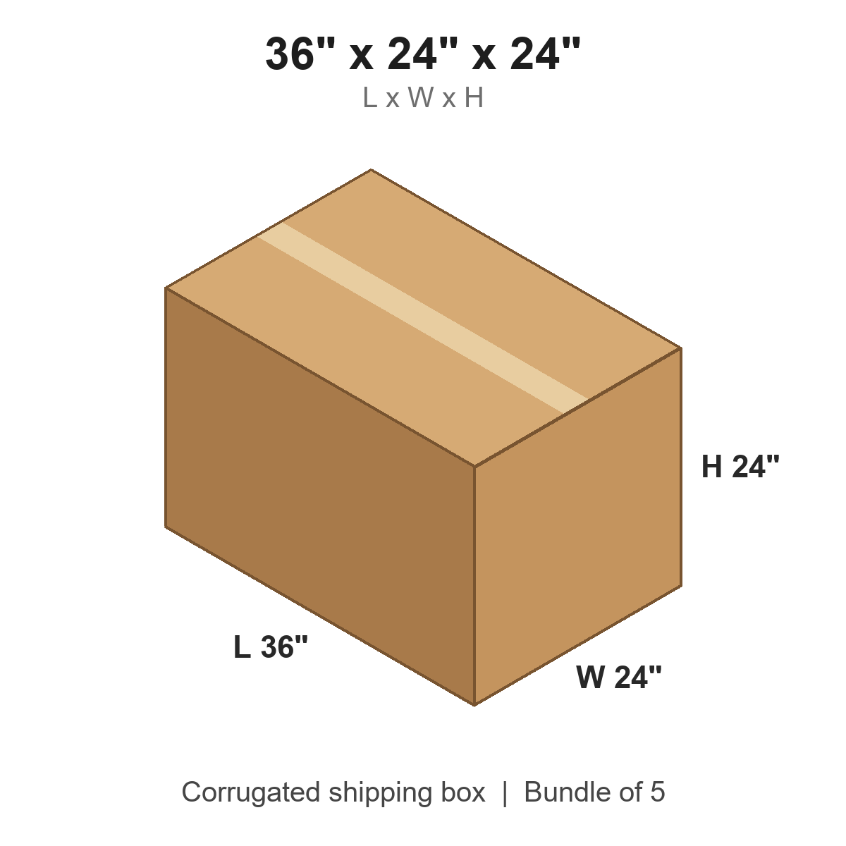 36 x 24 x 24 in corrugated shipping box