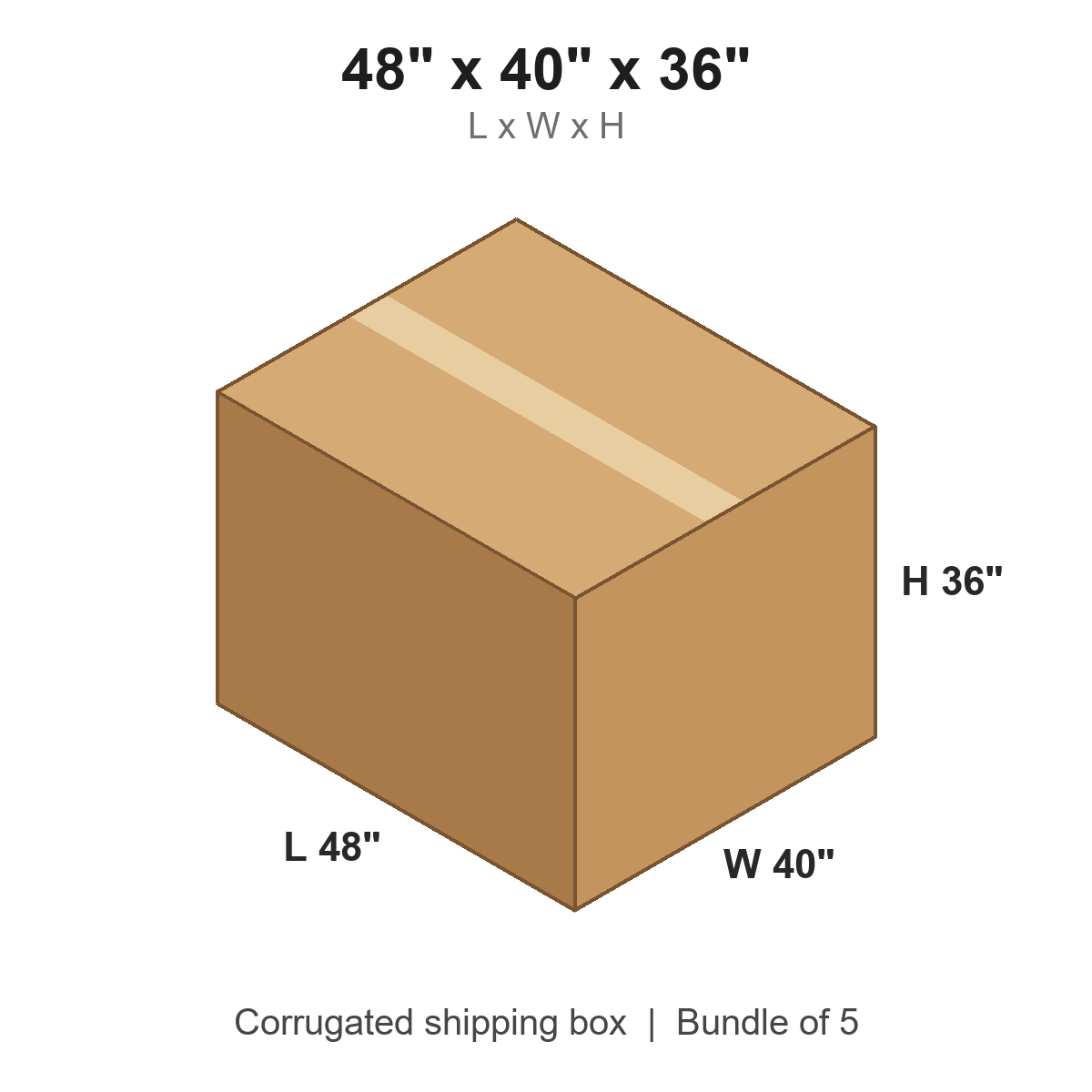 48 x 40 x 36 in corrugated shipping box