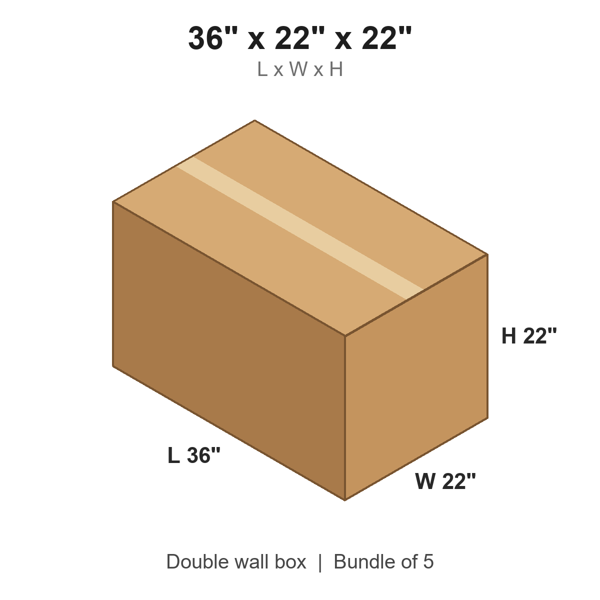 36x22x22 Double Wall Corrugated Boxes