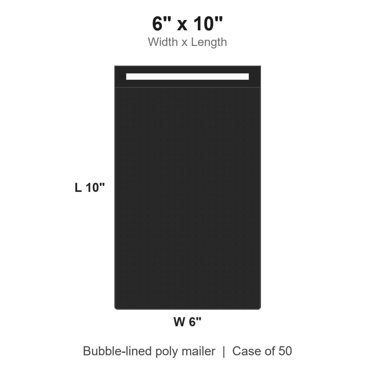 6" x 10" Black Bubble-Lined Poly Mailers