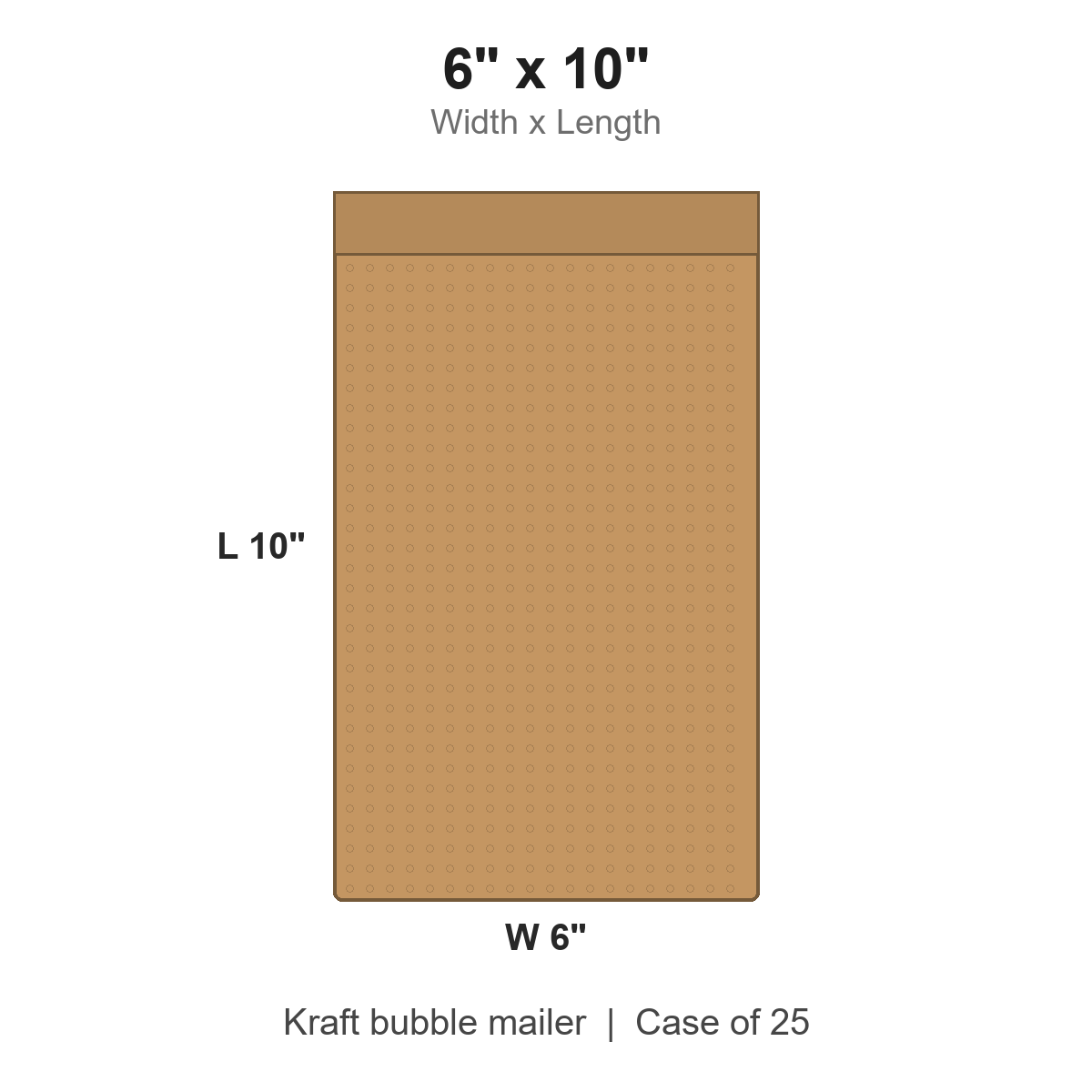 6" x 10" #0 Heat-Seal Kraft Bubble Mailers