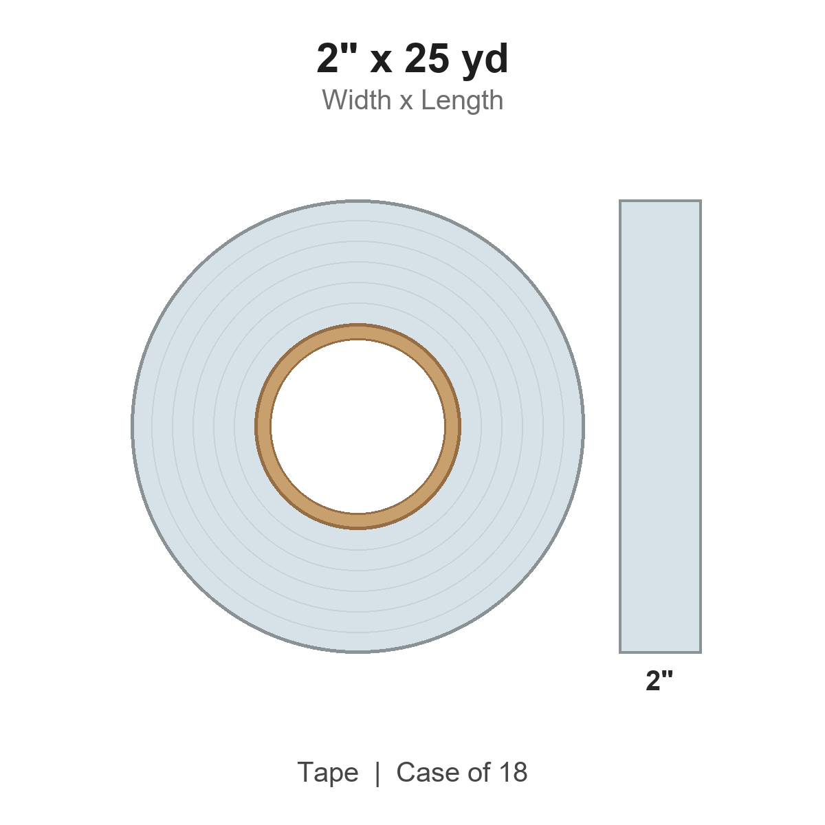 2" x 25 yd Crystal Clear Tape