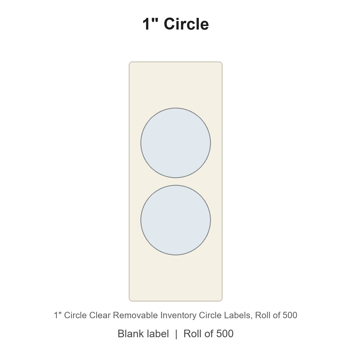 1" Circle Clear Removable Inventory Circle Labels