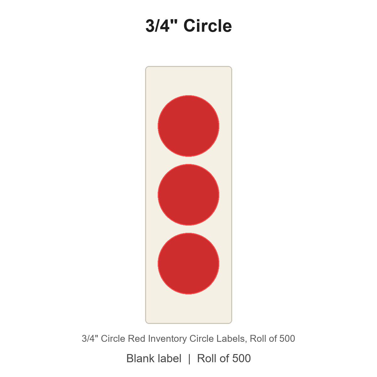 3/4" Circle Red Inventory Circle Labels