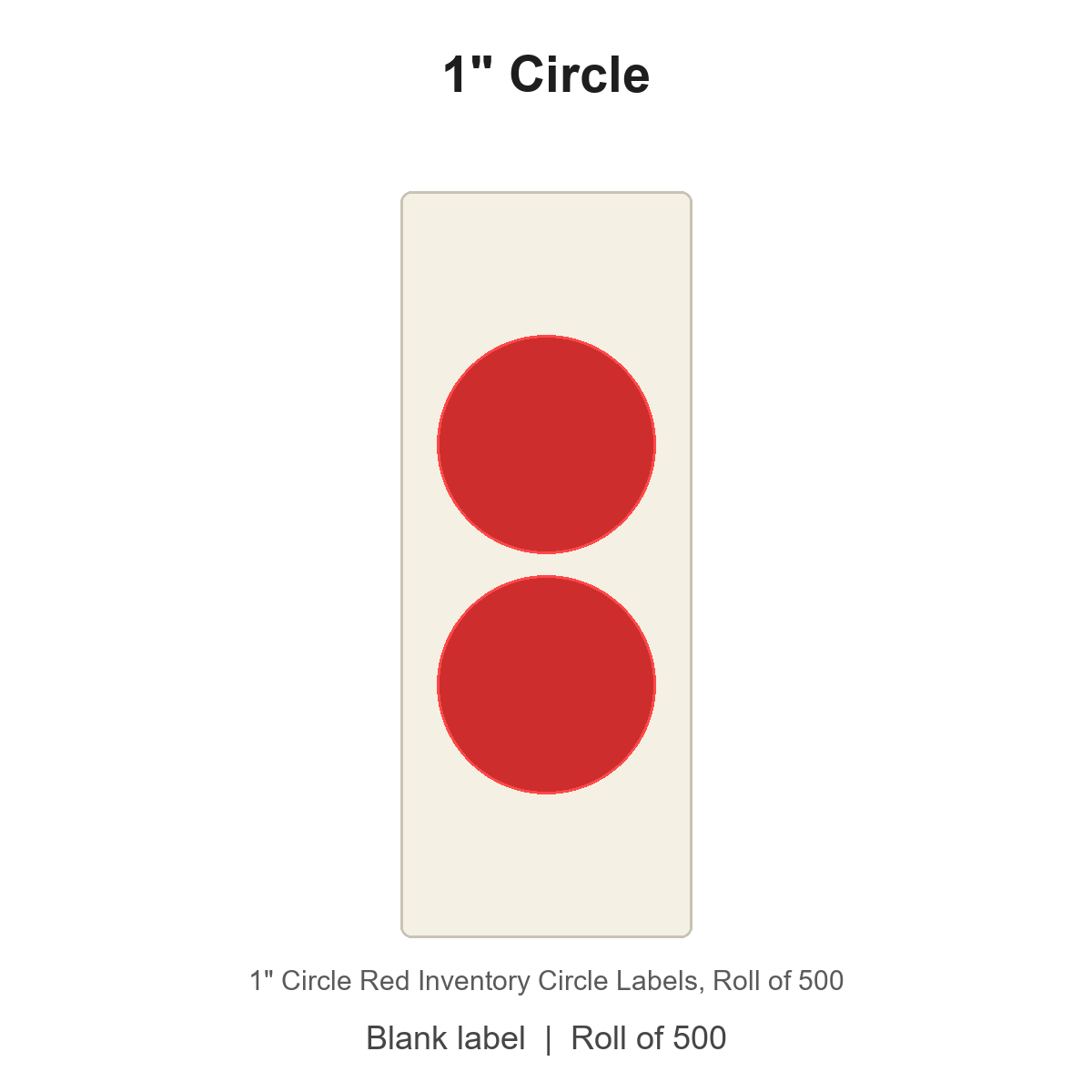 1" Circle Red Inventory Circle Labels