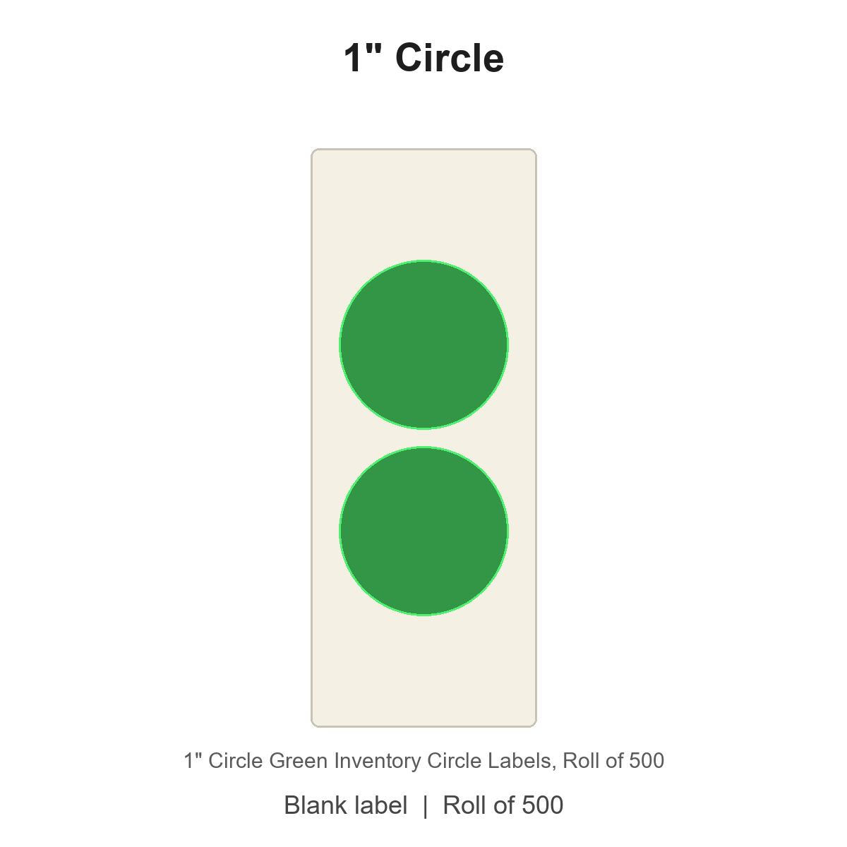 1" Circle Green Inventory Circle Labels