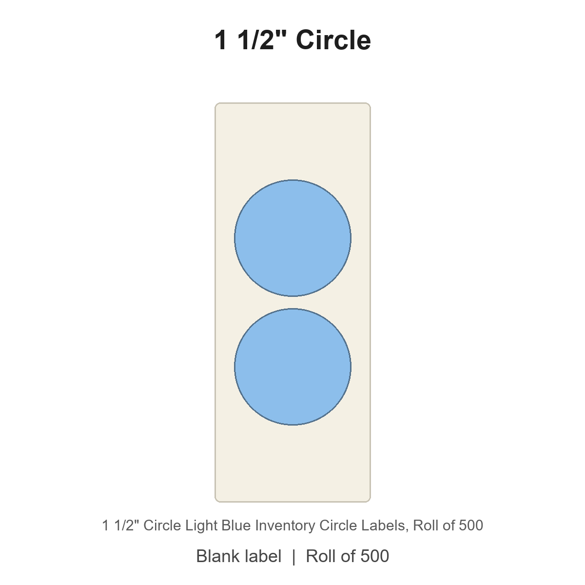 1 1/2" Circle Light Blue Inventory Circle Labels